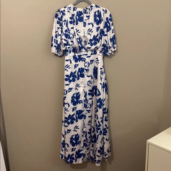 Petal & Pup Aminah Puff Sleeve Maxi Dress, Blue Floral, Size M (10) - Picture 10 of 12